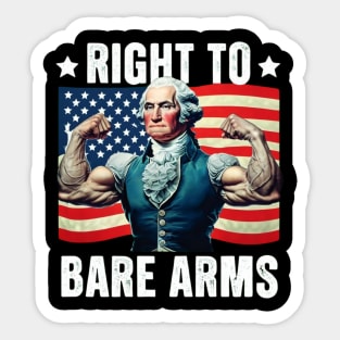 Right To Bare Arms Us Flag 4th Of July Funny Gym Workout Sticker